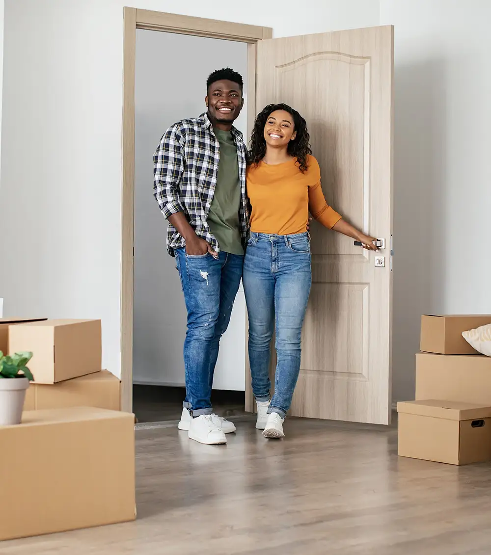 couple in doorway