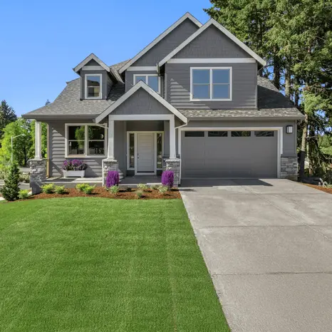 Front of a gray house