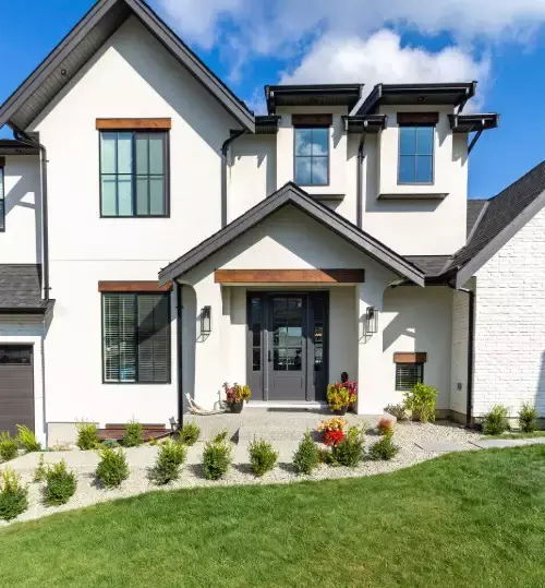 home with green lawn