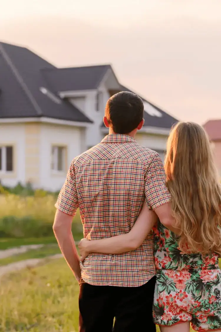 A couple looking at a home