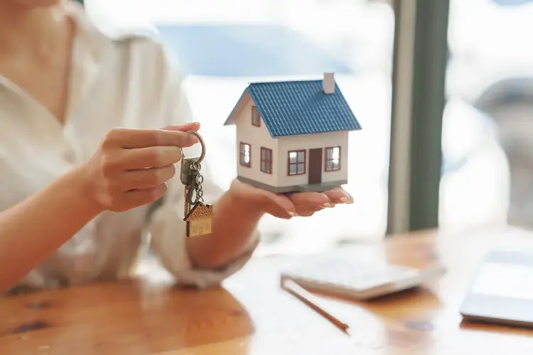 model house with keys