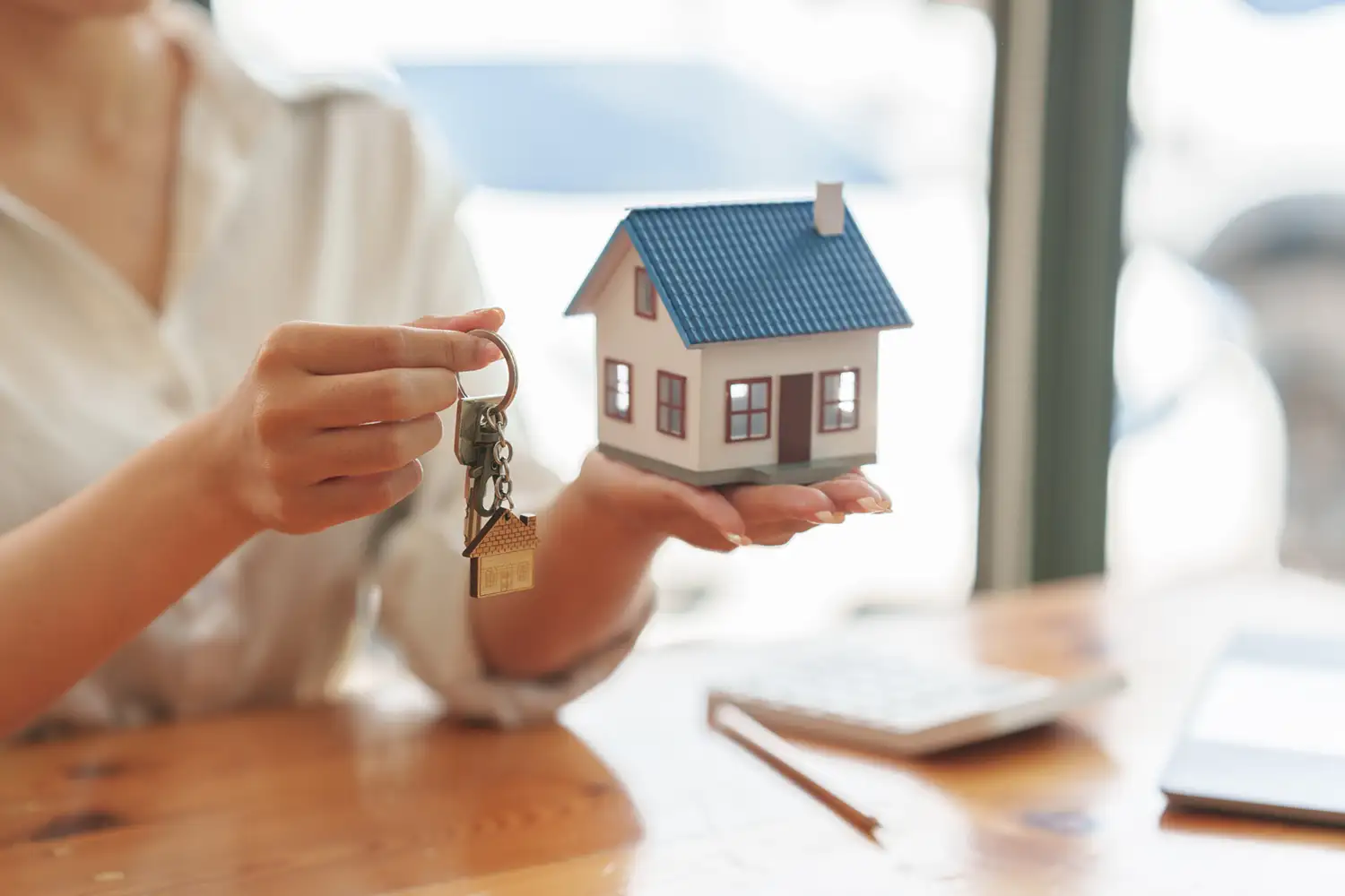 model house with keys