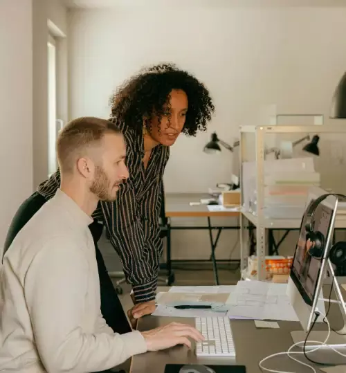 two people at a computer