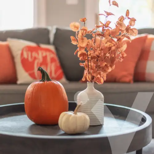 decorations on a coffee table