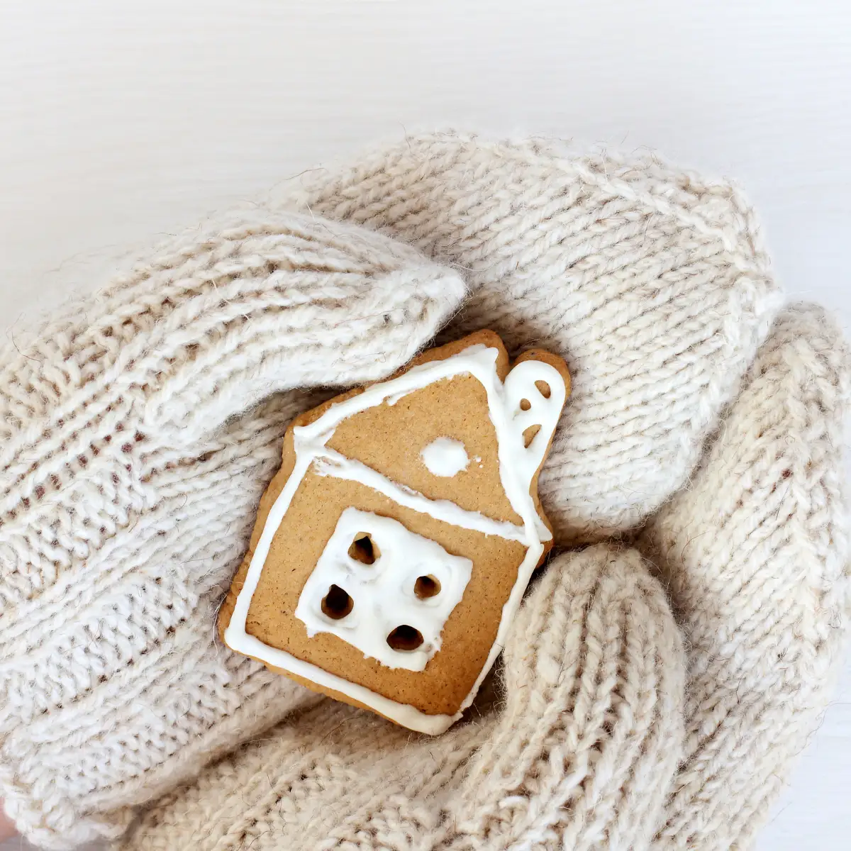 gingerbread house in mittens