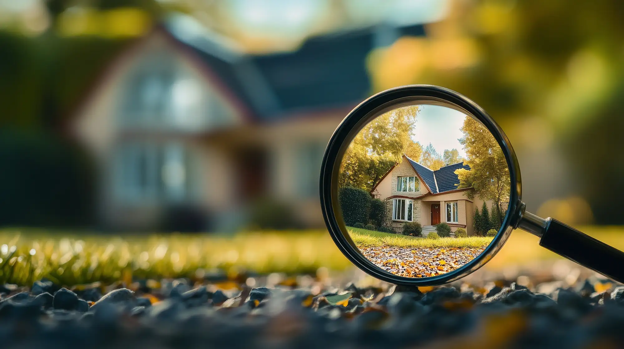 home in magnifying glass