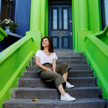 girl on steps